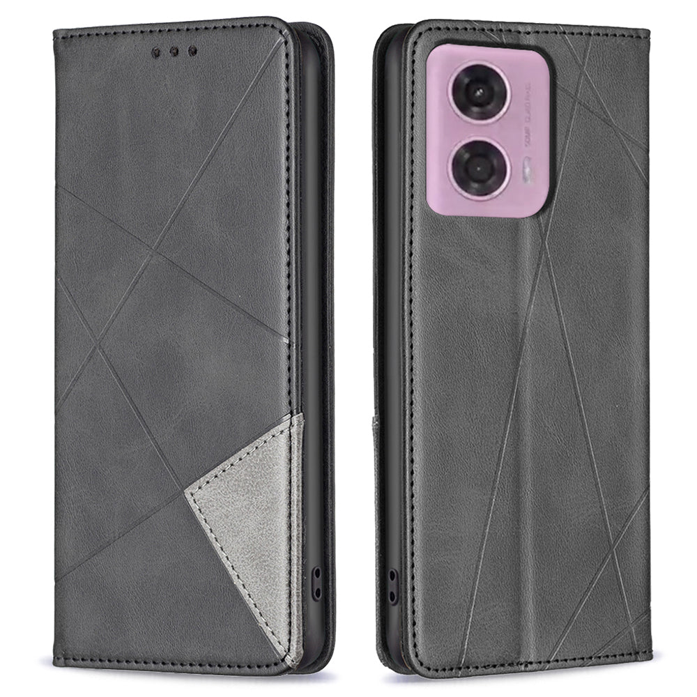 For Motorola Moto G24 4G / G04 4G Phone Case with Card Slots Imprinted PU Leather Cover - Black For Motorola Moto G24 4G / G04 4G Phone Case with Card Slots Imprinted PU Leather Cover - Black